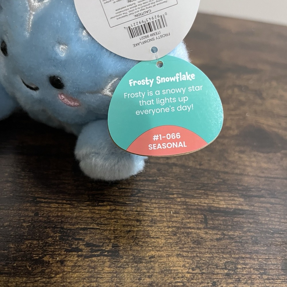 Aurora Palm Pals Frosty Snowflake Blue Bean Plush With Tags 2022 - Picture 7 of 8